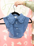 Denim Ruffle Dickie Collar