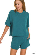 Raised Rib Short Sleeve Tee & Short Pants Set