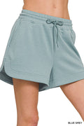 Scuba Elastic Waistband Shorts With Pocket
