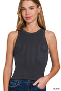 Seamless Ribbed Crop Tank Top