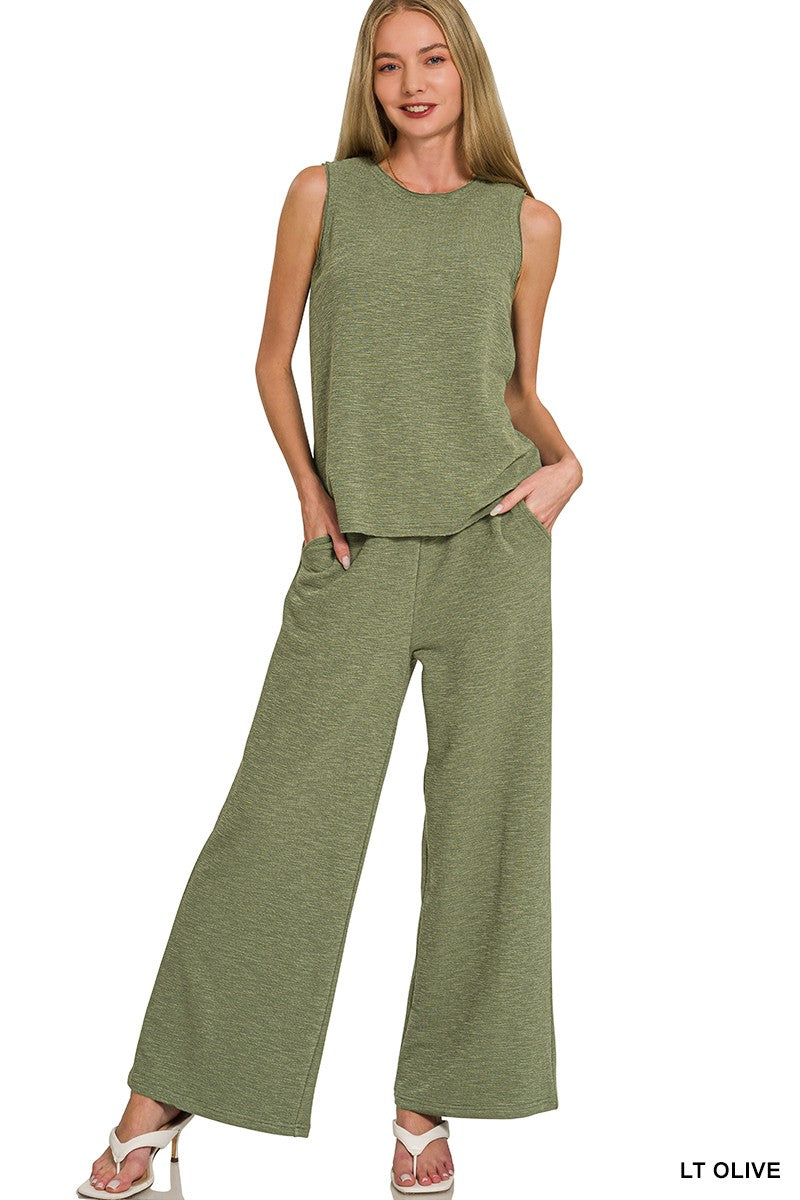 Cotton Slub Tank & Pants Set