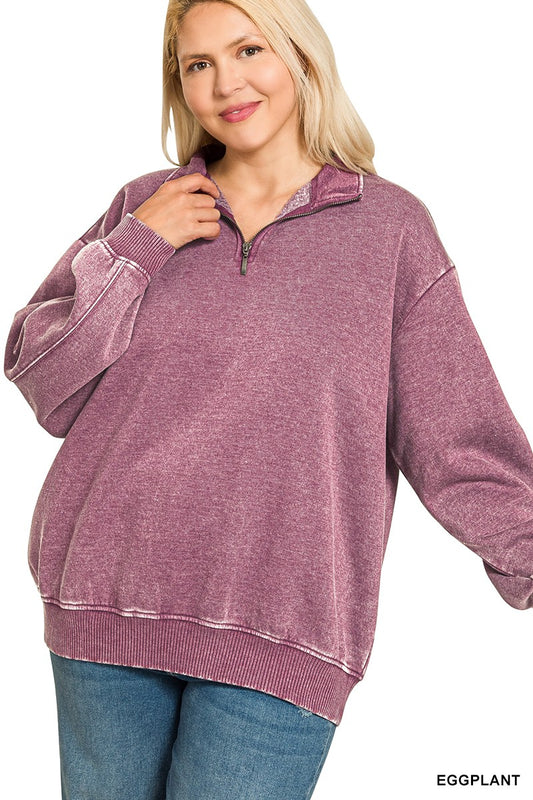 Eggplant Half Zip Top XL SIZE
