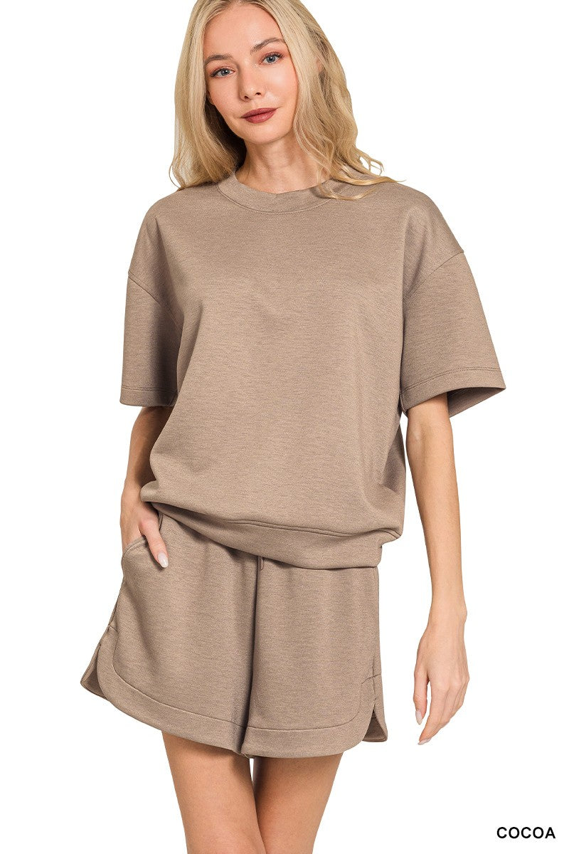 Scuba Round Neck Shorts Set