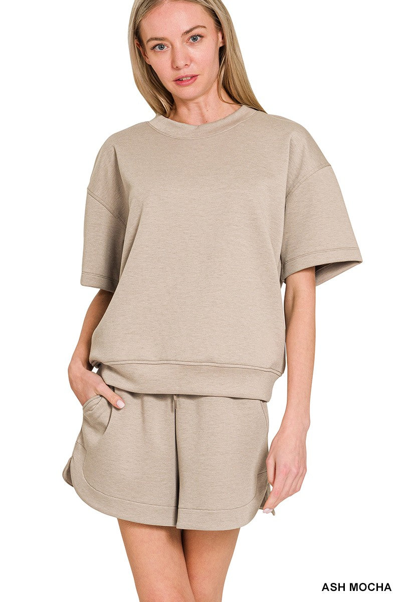 Scuba Round Neck Shorts Set