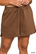 Scuba Elastic Waistband Shorts With Pocket