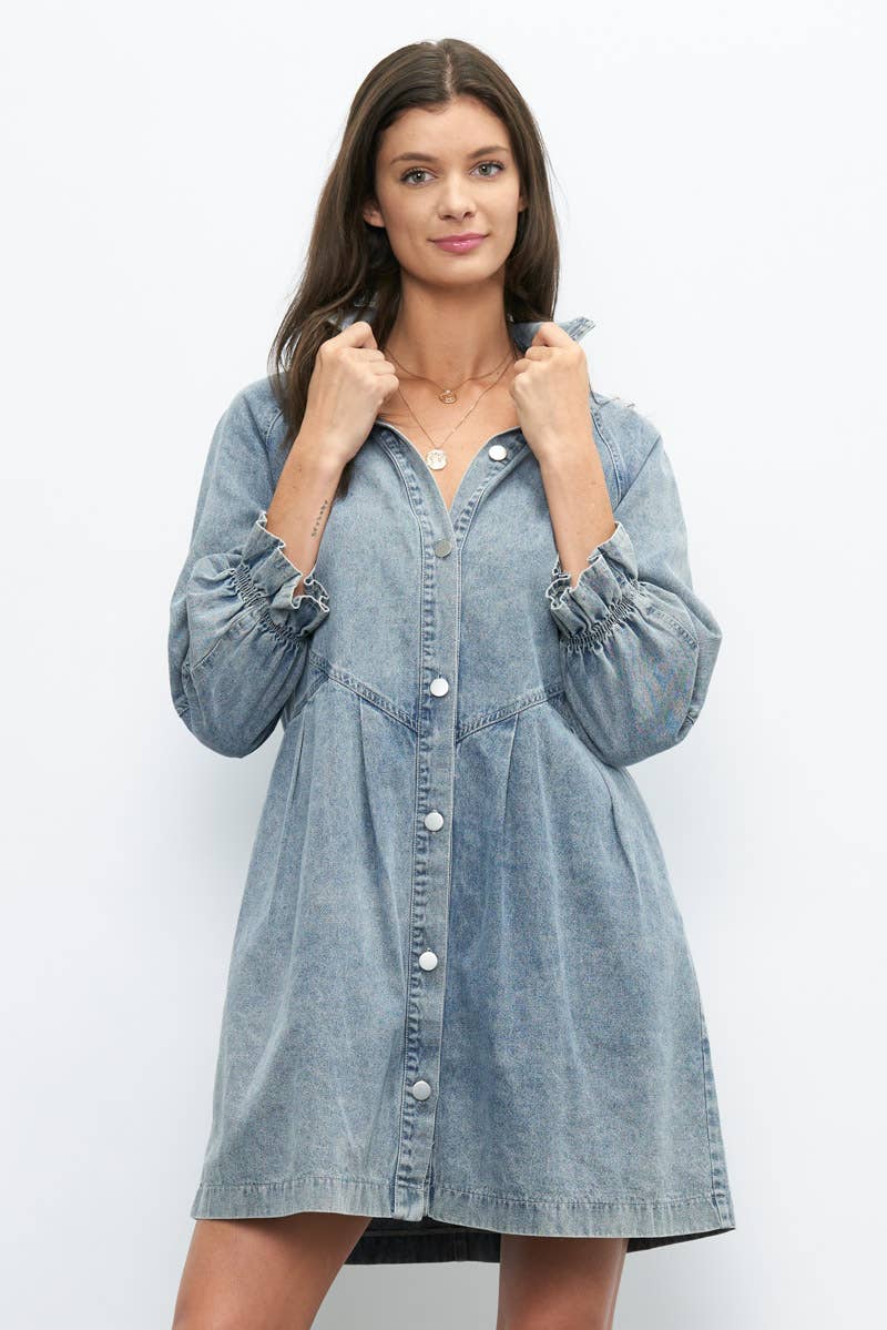 Washed Denim Dress