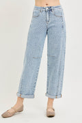 Risen Slouchy Barrel Textured Denim Jeans
