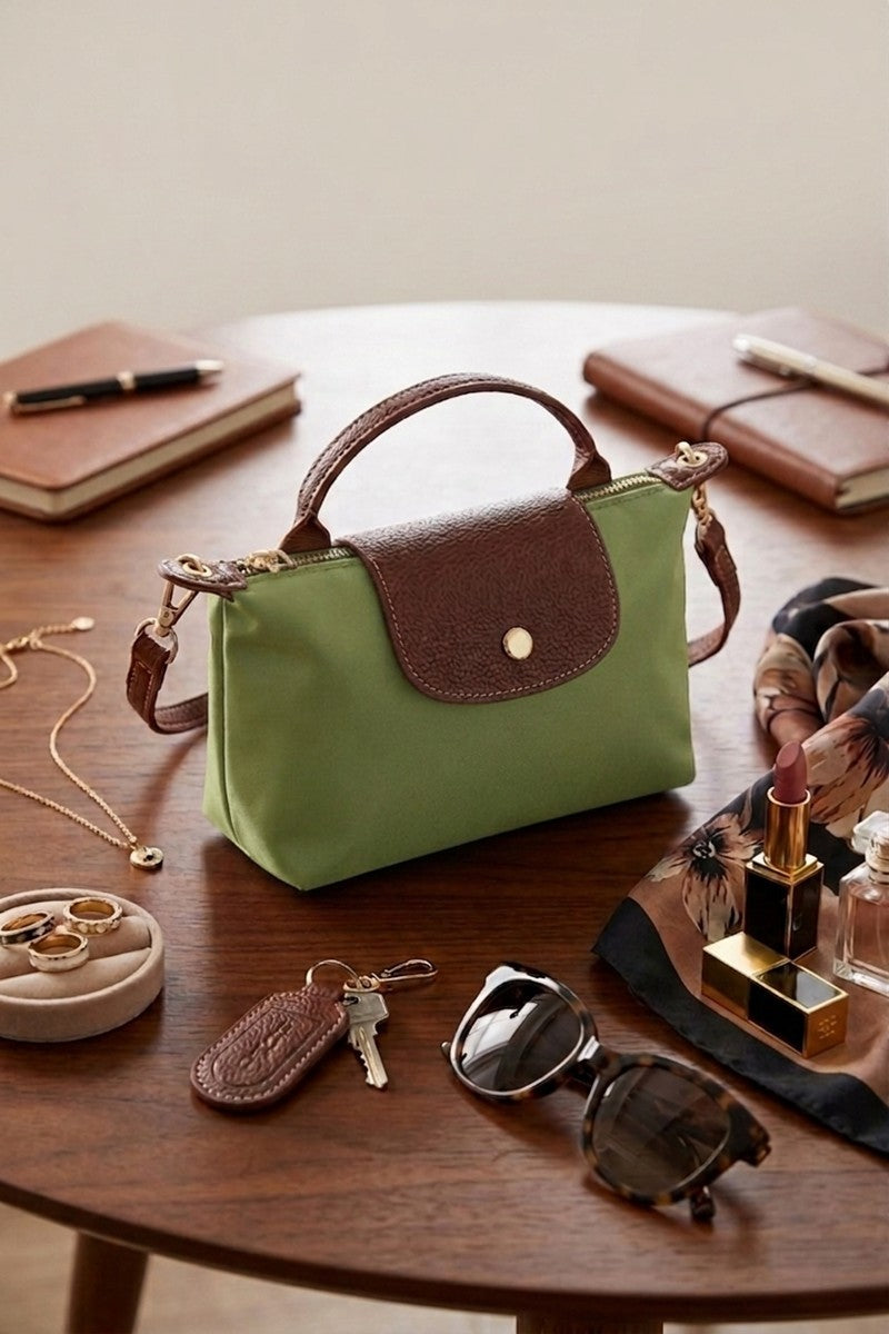 Block Flap Crossbody Bag