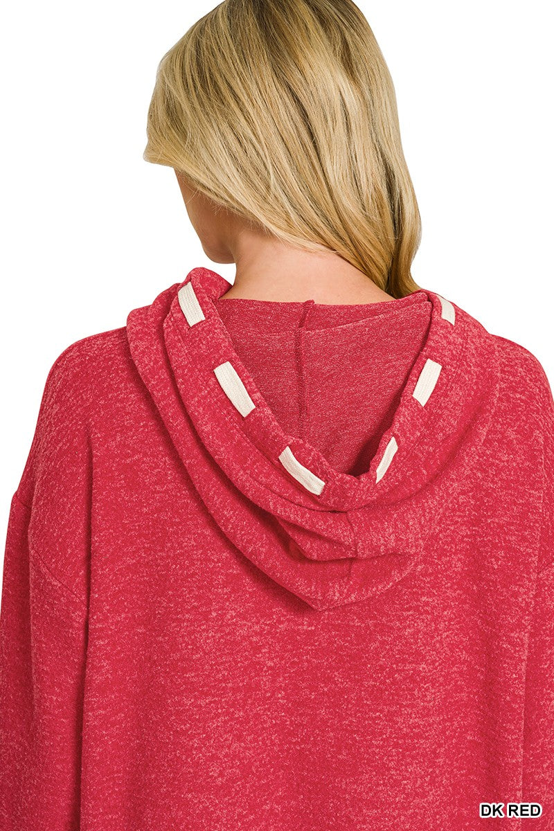 Soft Brushed Cabernet Hacci Hoodie