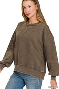 Acid Wash Fleece Oversized Pullover