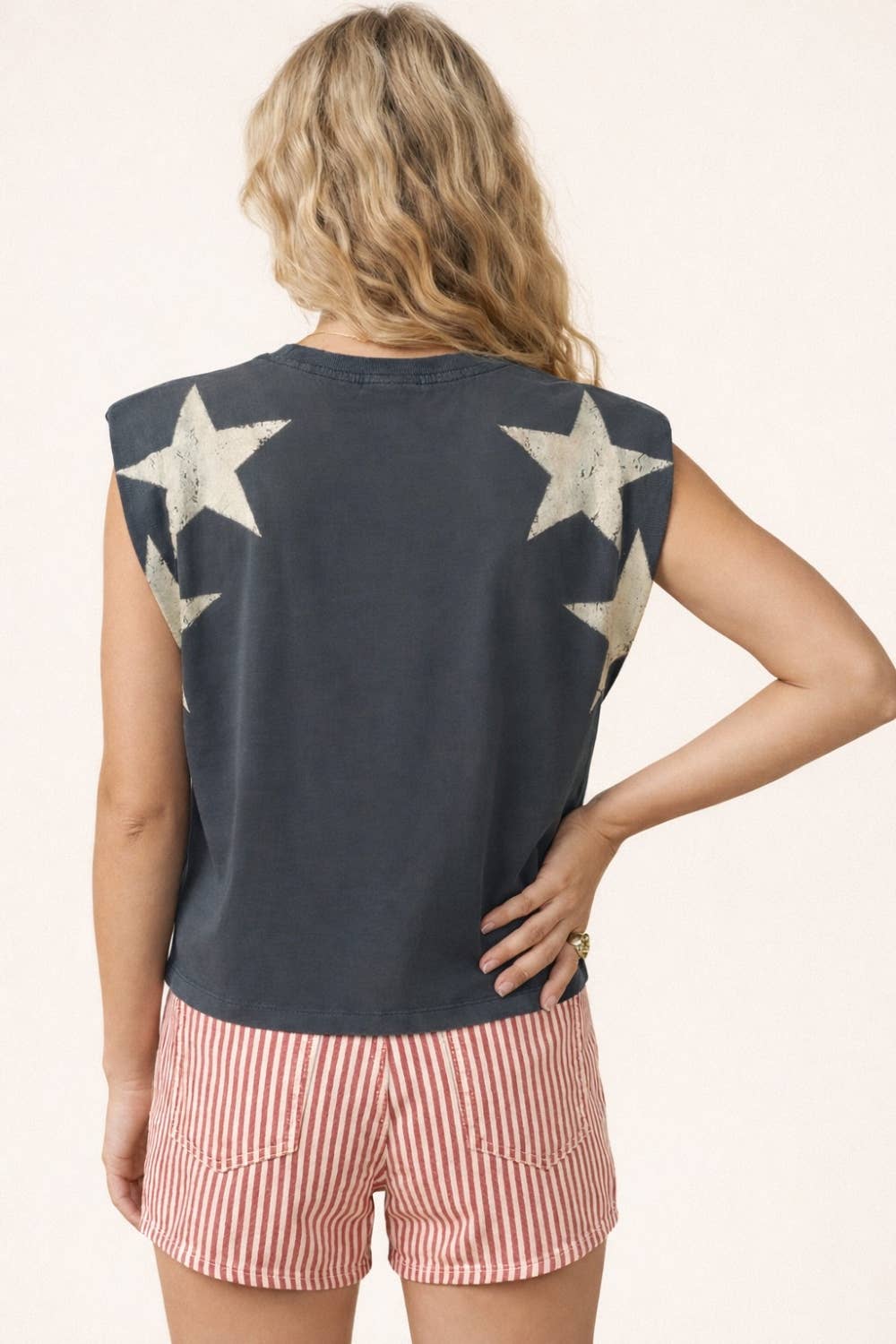 250th 4th of July star shoulder top