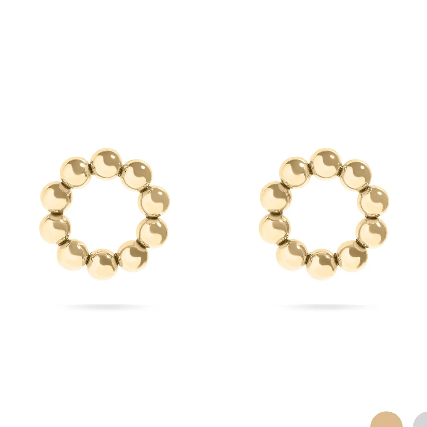 18K Gold 15mm PVD Circle Ball Stud Earrings