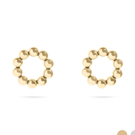 18K Gold 15mm PVD Circle Ball Stud Earrings