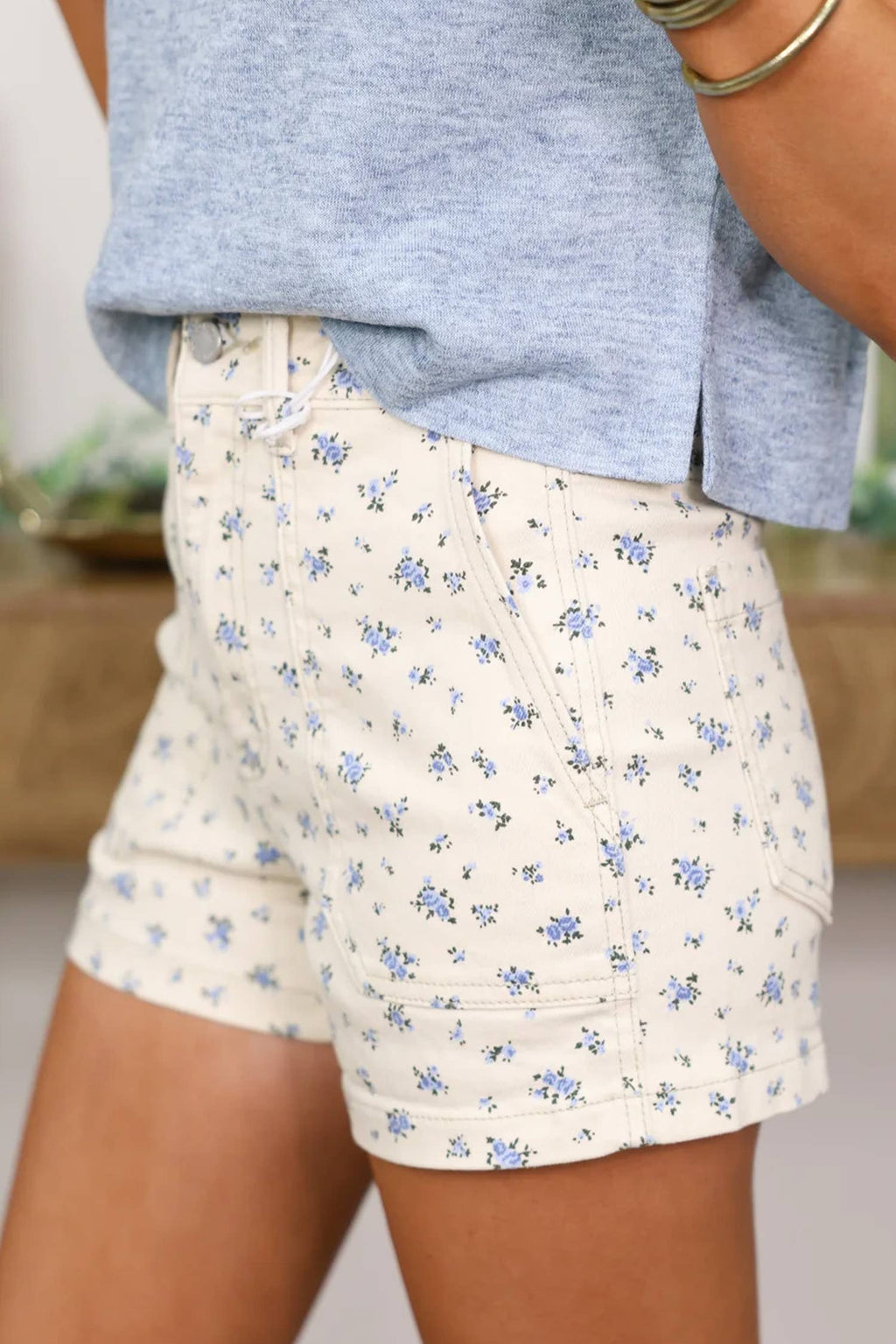 Floral Casual Cute Denim Shorts