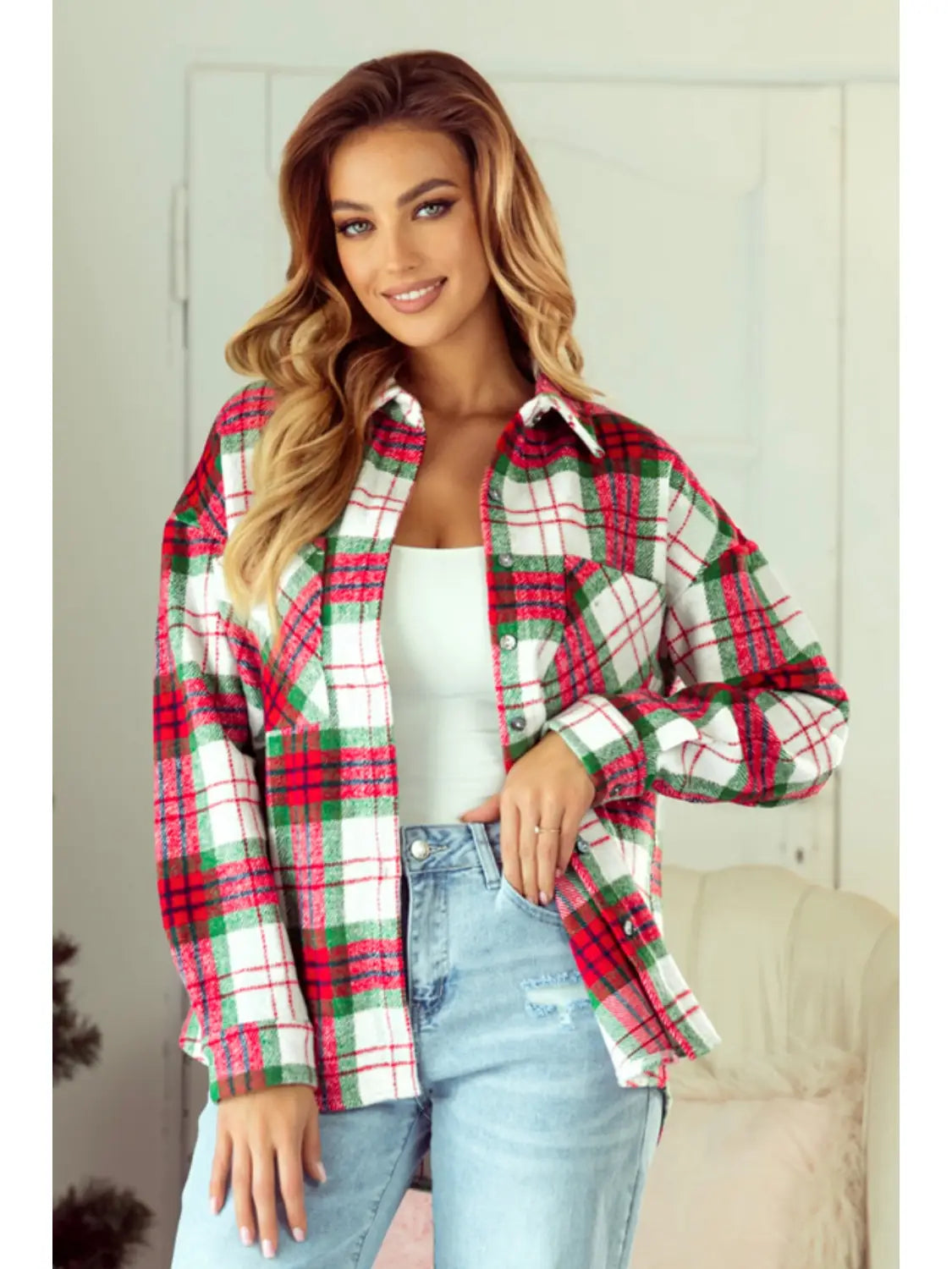 Christmas Plaid Casual Flannel