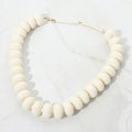 Bold Chunky Flat Resin Beaded Statement Necklace