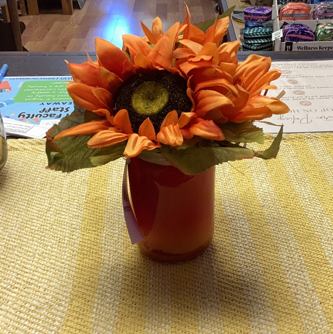 Sunflower Artificial Mason Jar Decor