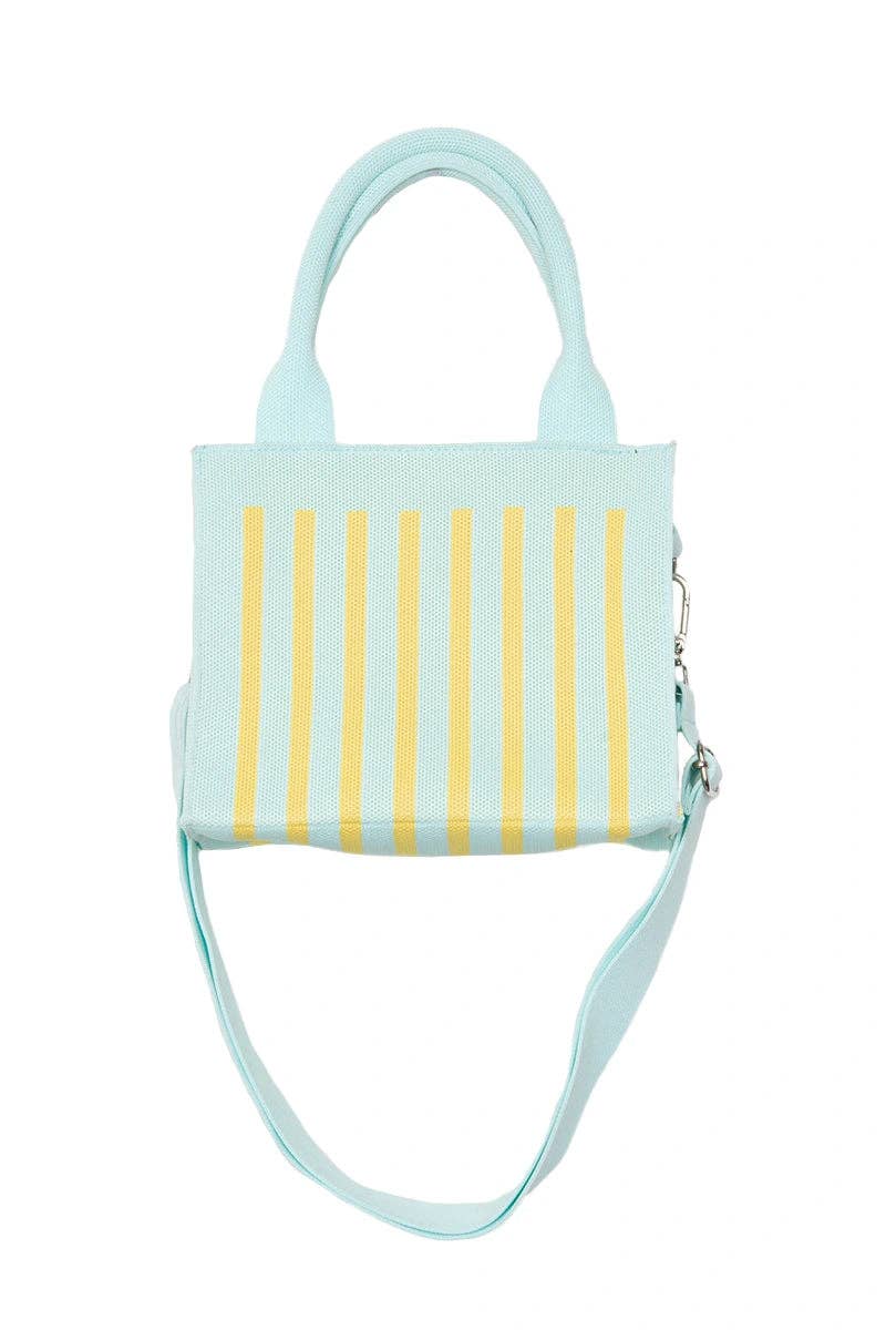 Mint Striped Wholesale Structured Mini Tote Bags