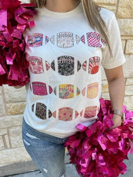 Football Rhinestone Tee