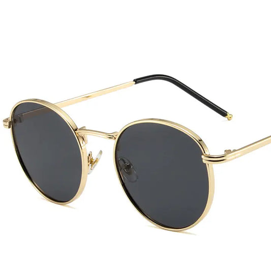 Fashion Round GoldGrey Sunglasses