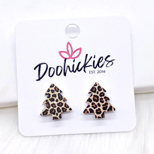 Doohickies Leopard Christmas Tree Stud Earring