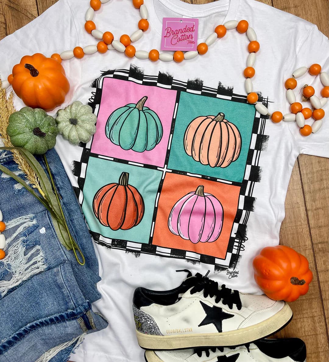 Retro Square Pumpkin Tee