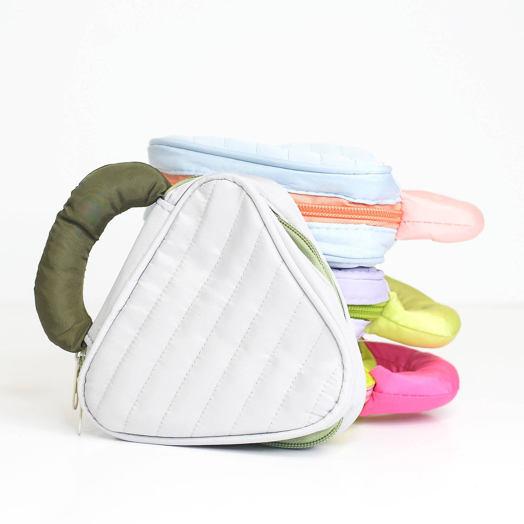 Puffy Quilted Cosmetic Bag with Handle, Puff Makeup Bag