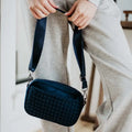 Navy Woven Crossbody Bag