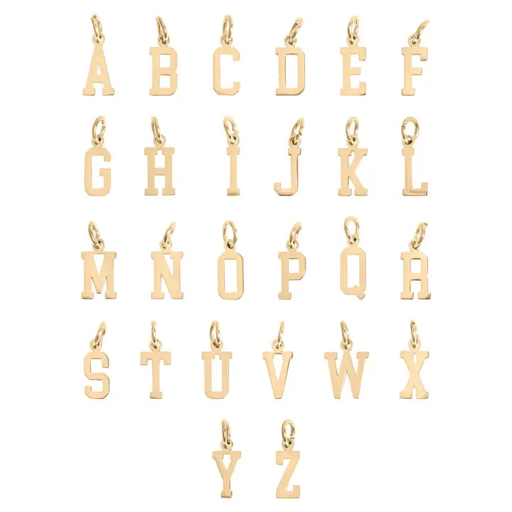 18K Gold Pvd Small Sport Letter Charm
