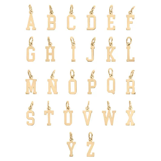 18K Gold Pvd Small Sport Letter Charm