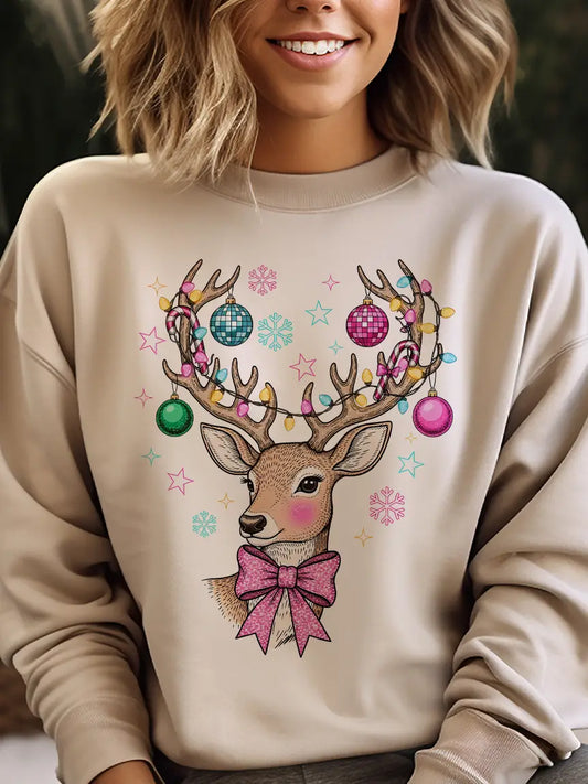 Rudolph Lights Pink Sweatshirt