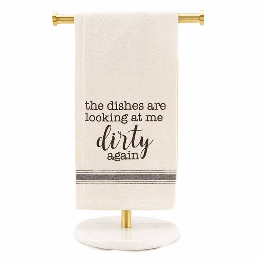 The Dishes Are Dirty Hand Towel   Cream/Black