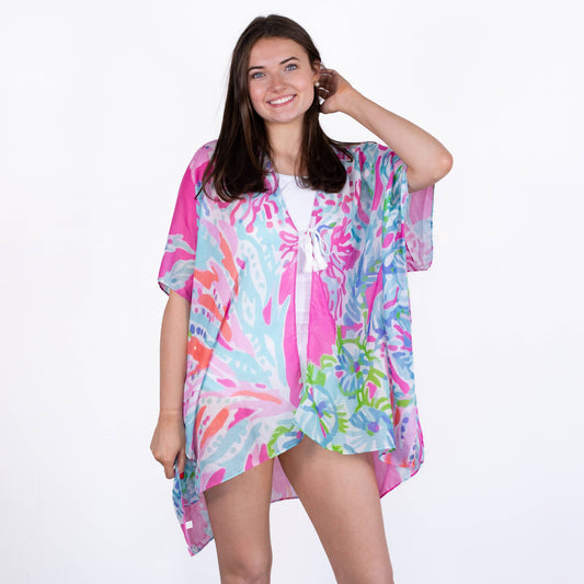 Tropical Haven Cover Up   Pink/Multi   One Size