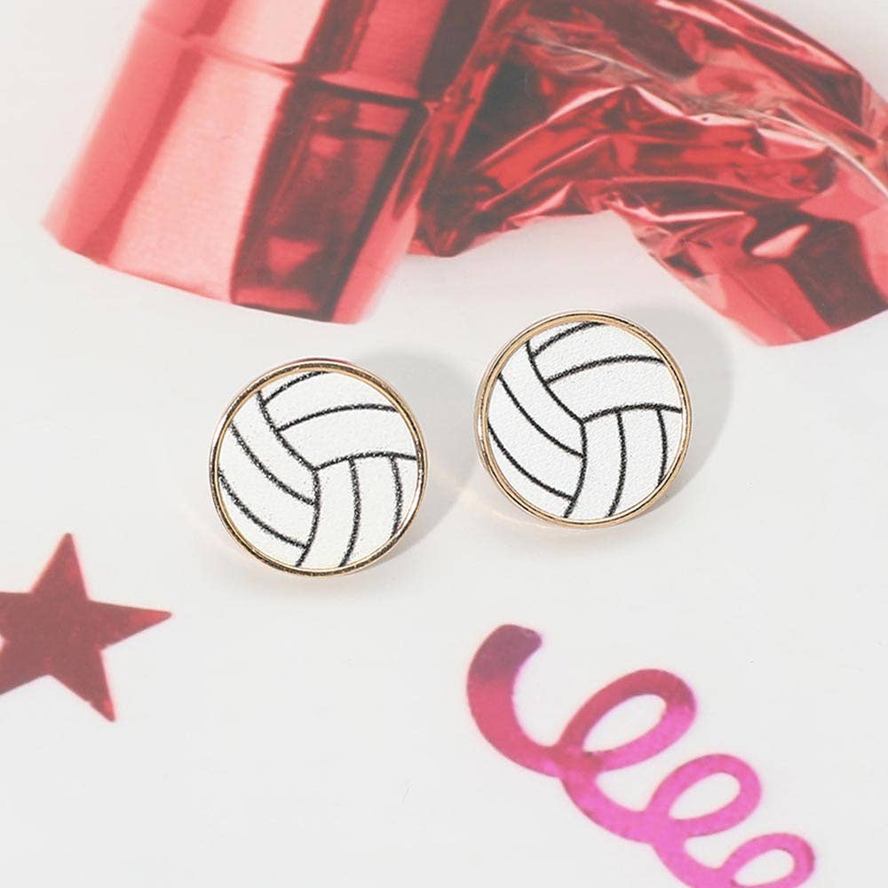 Volleyball Stud Earrings