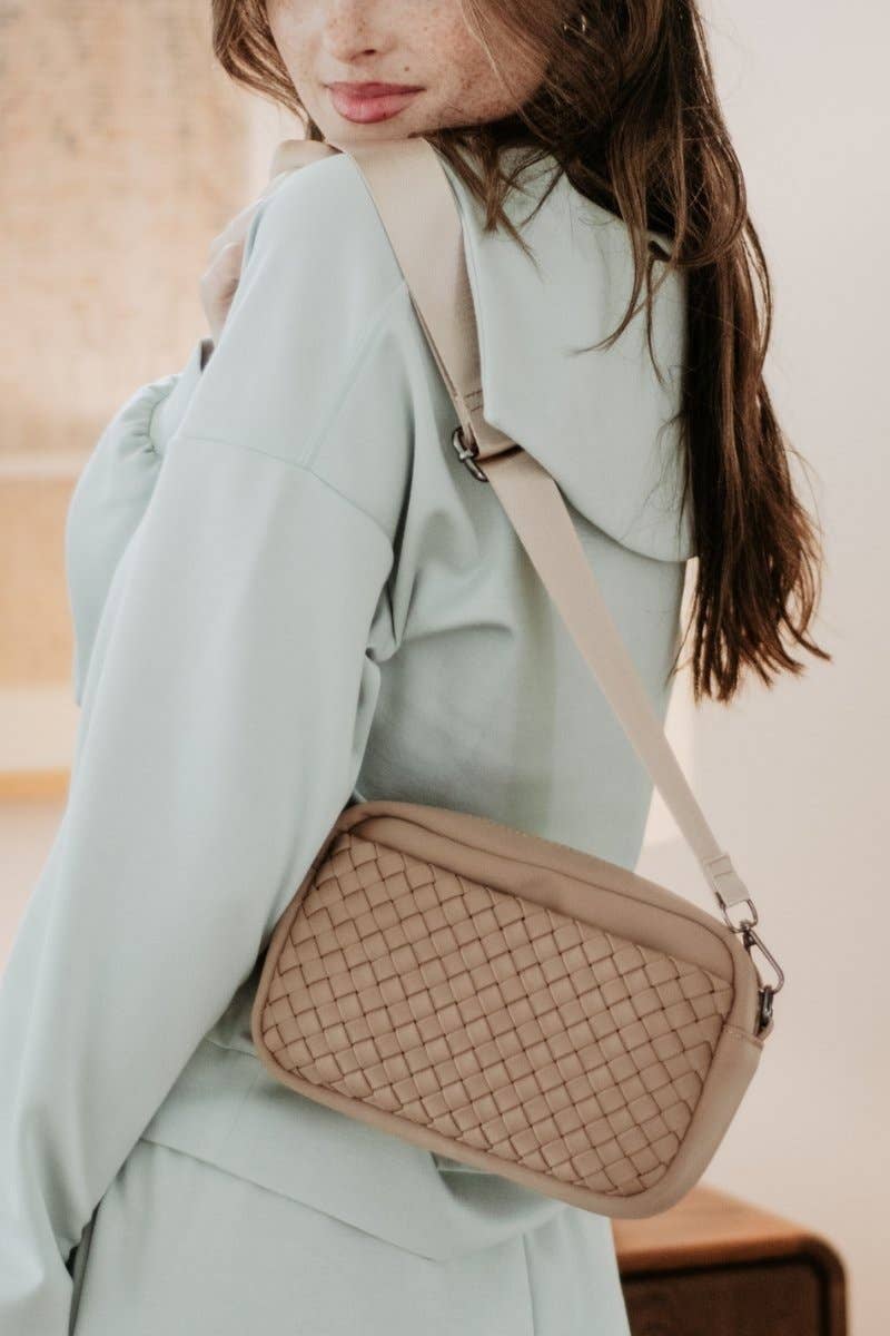Brown Woven Crossbody Bag