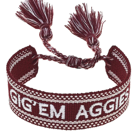 Texas A&M Aggies Woven Tassel Bracelet