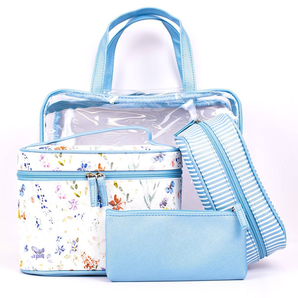 Nora Travel Gift Set   Blue/Multi 11.5x8.25x4.5 Set of 4