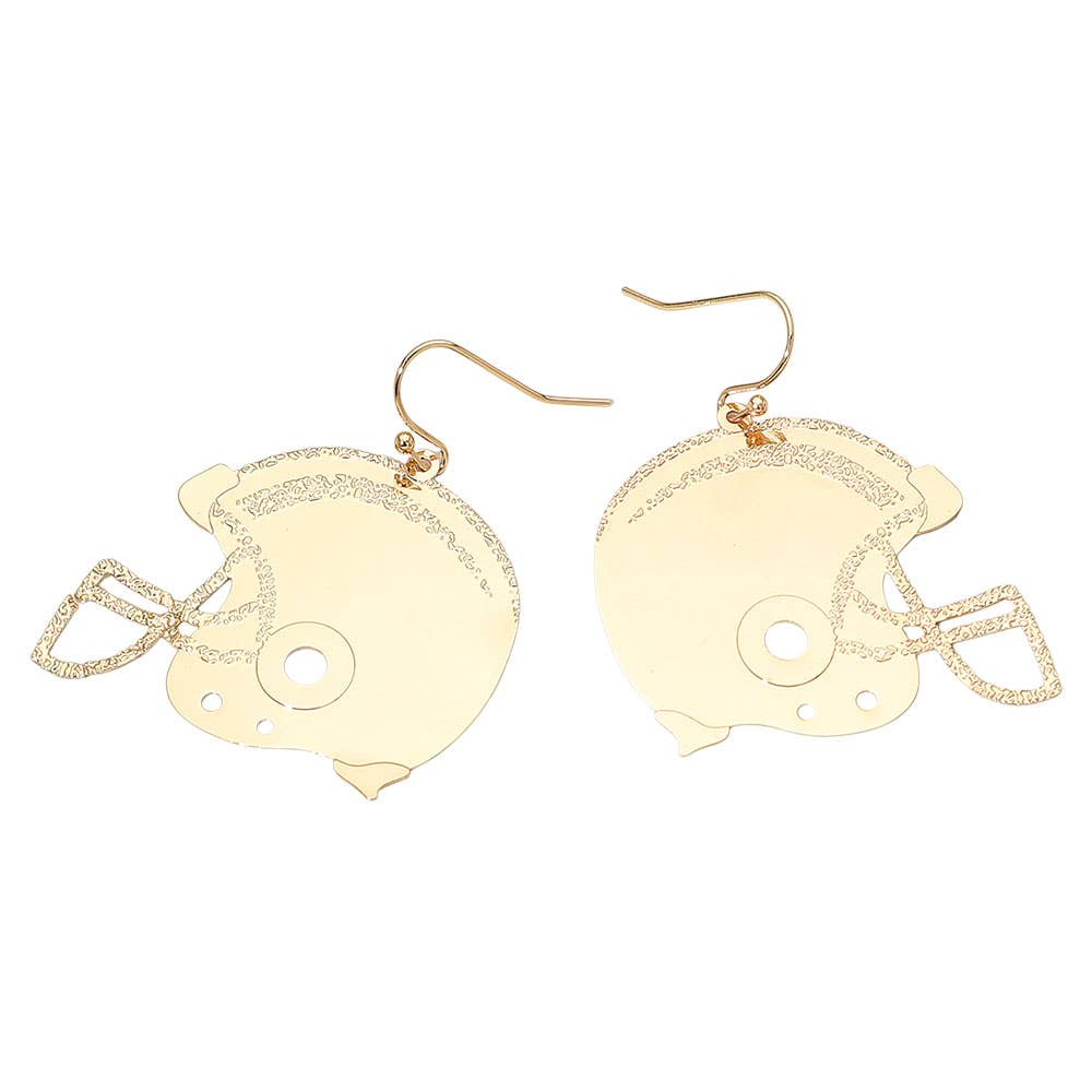 Metal Cutout Football Helmet Dangle Earrings