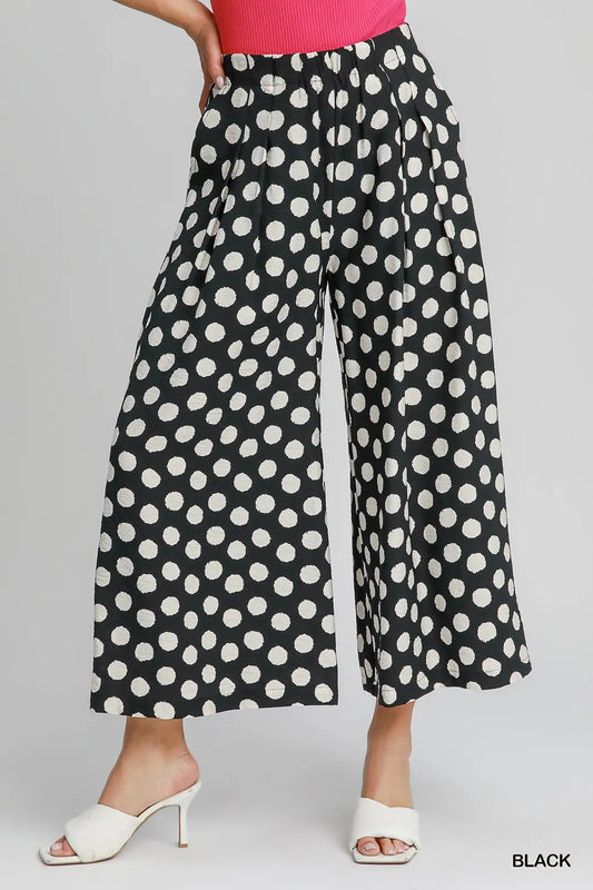 Umgee Black Polka Dot Pant