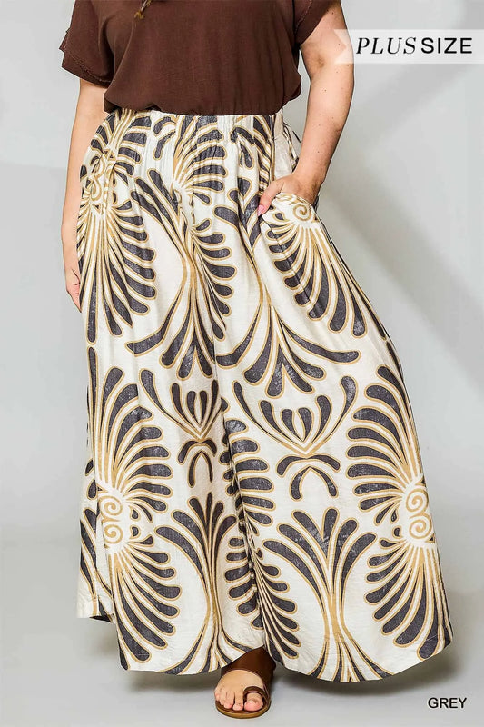 Tropical Swirl Wide Leg Pants