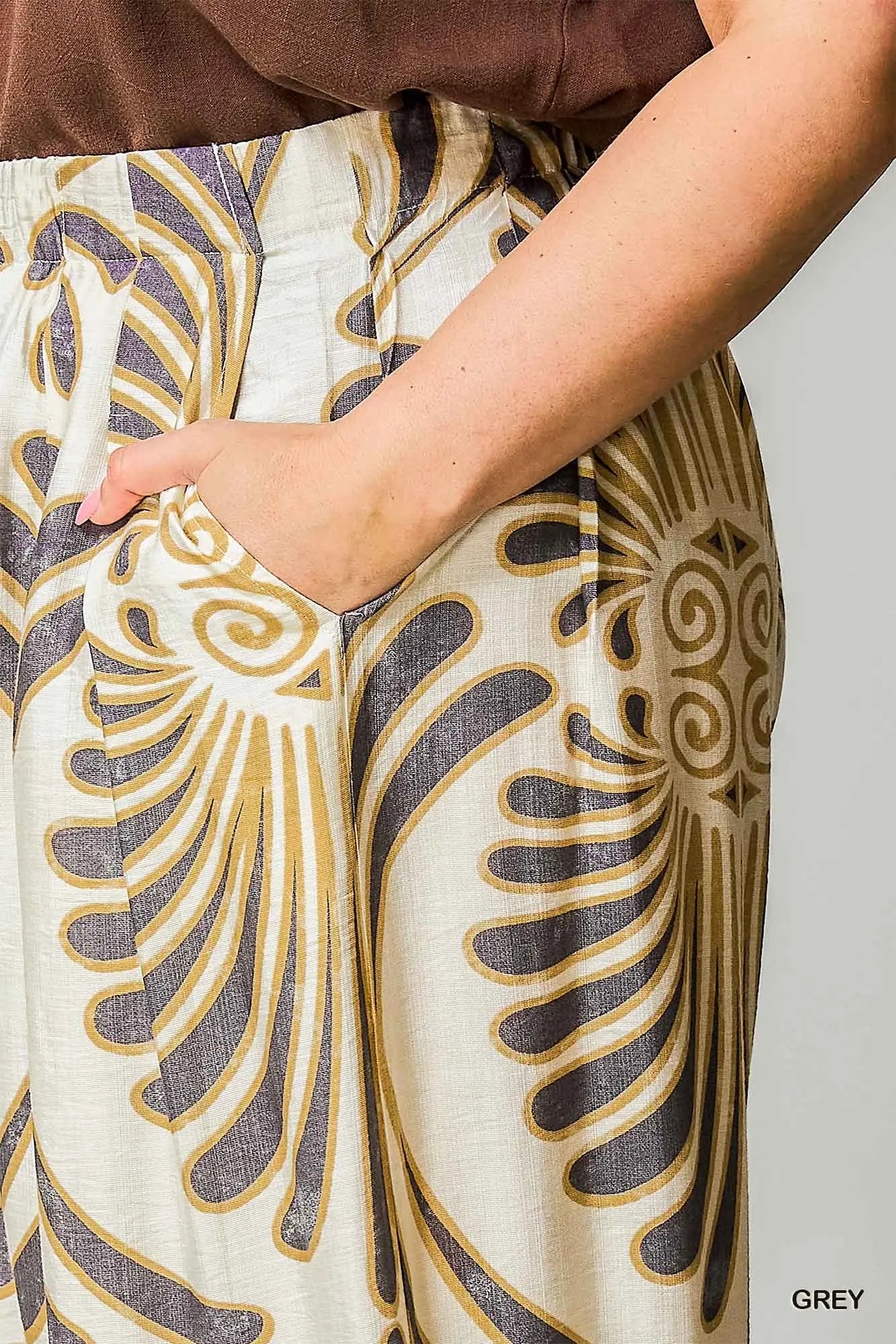 Tropical Swirl Wide Leg Pants