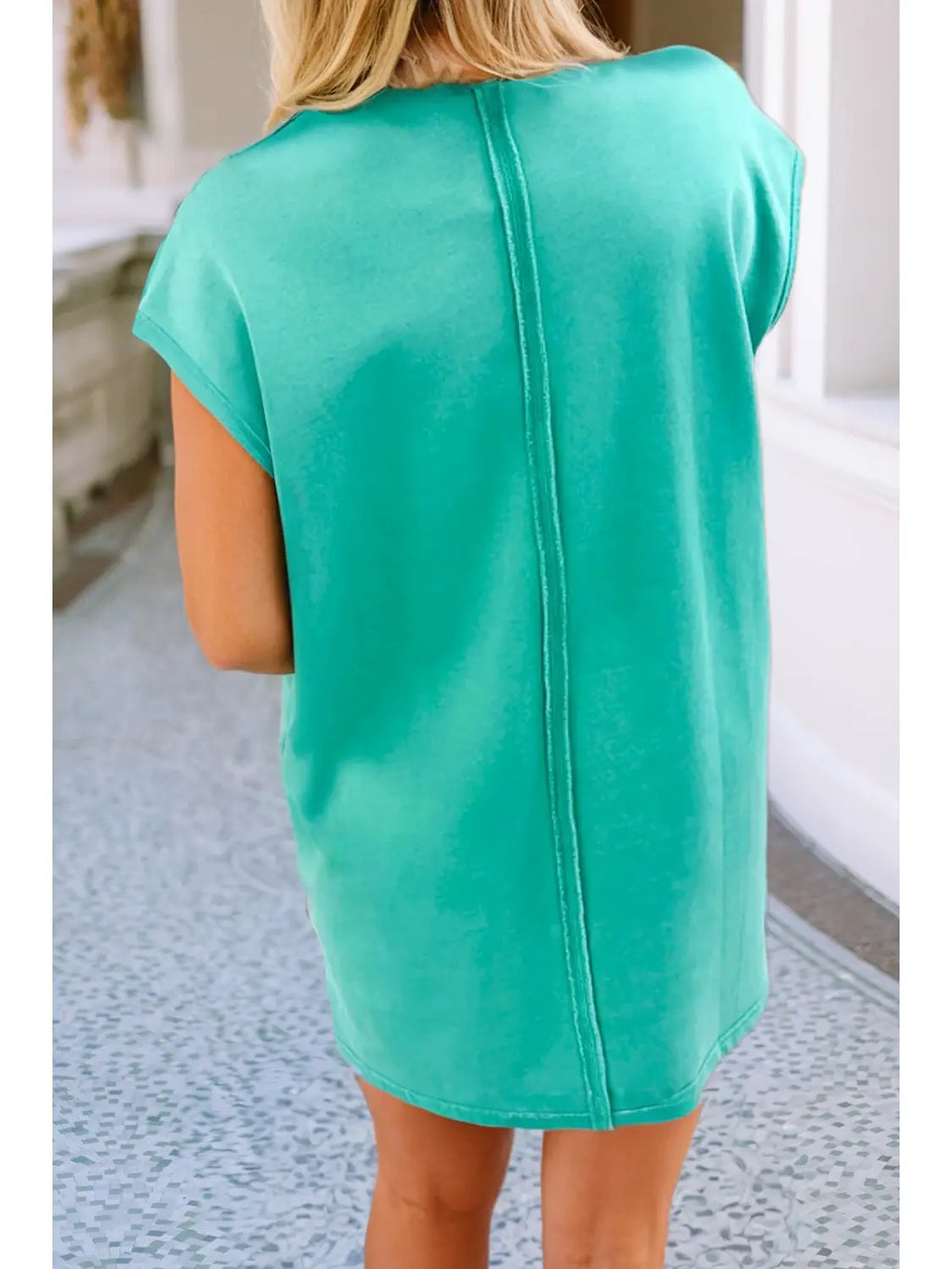 Relaxed Fit Sea Green Polo T Shirt Dress