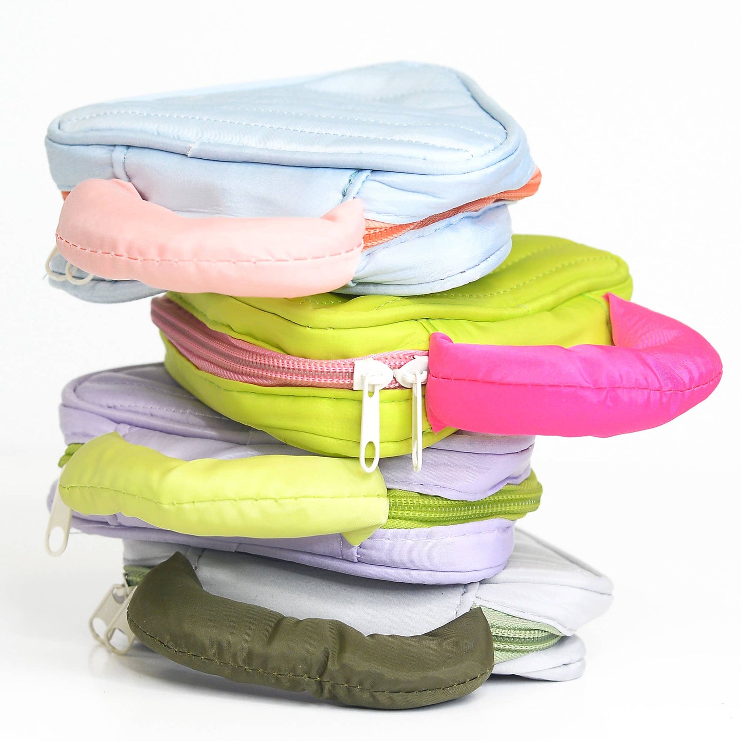 Puffy Quilted Cosmetic Bag with Handle, Puff Makeup Bag