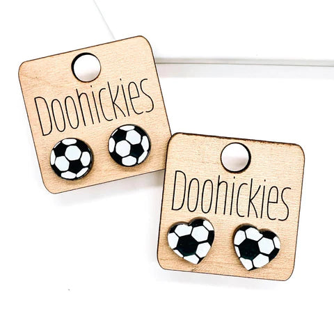 Doohickies Circle Soccer Stud Earring