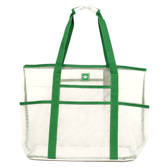 Grayton Beach Tote   White/Emerald   16.5x15x8.5