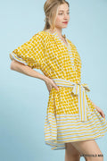 Mix Printed Merigold Short Sleeve Dress