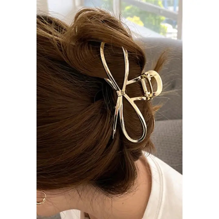 Gold Bowknot Shape Claw Hair Clip