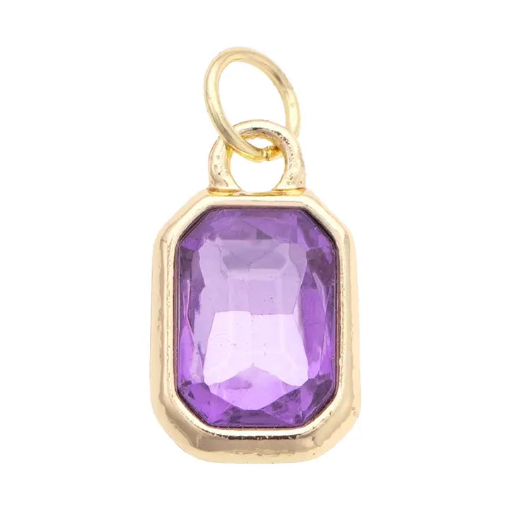Emerald Cut Rhinestone Charm