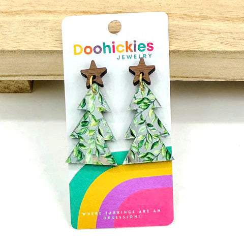 Doohickies Dangle Christmas Tree Earrings