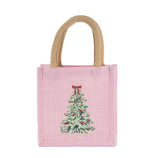 Noelle Tree Petite Gift Tote   Light Pink/Multi
